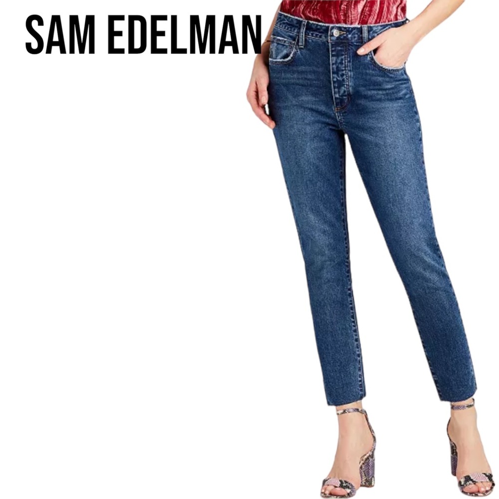 NWT Sam Edelman THE STILETTO STRAIGHT HIGH RISE ANKLE JEANS Sz 18/34 Jewel